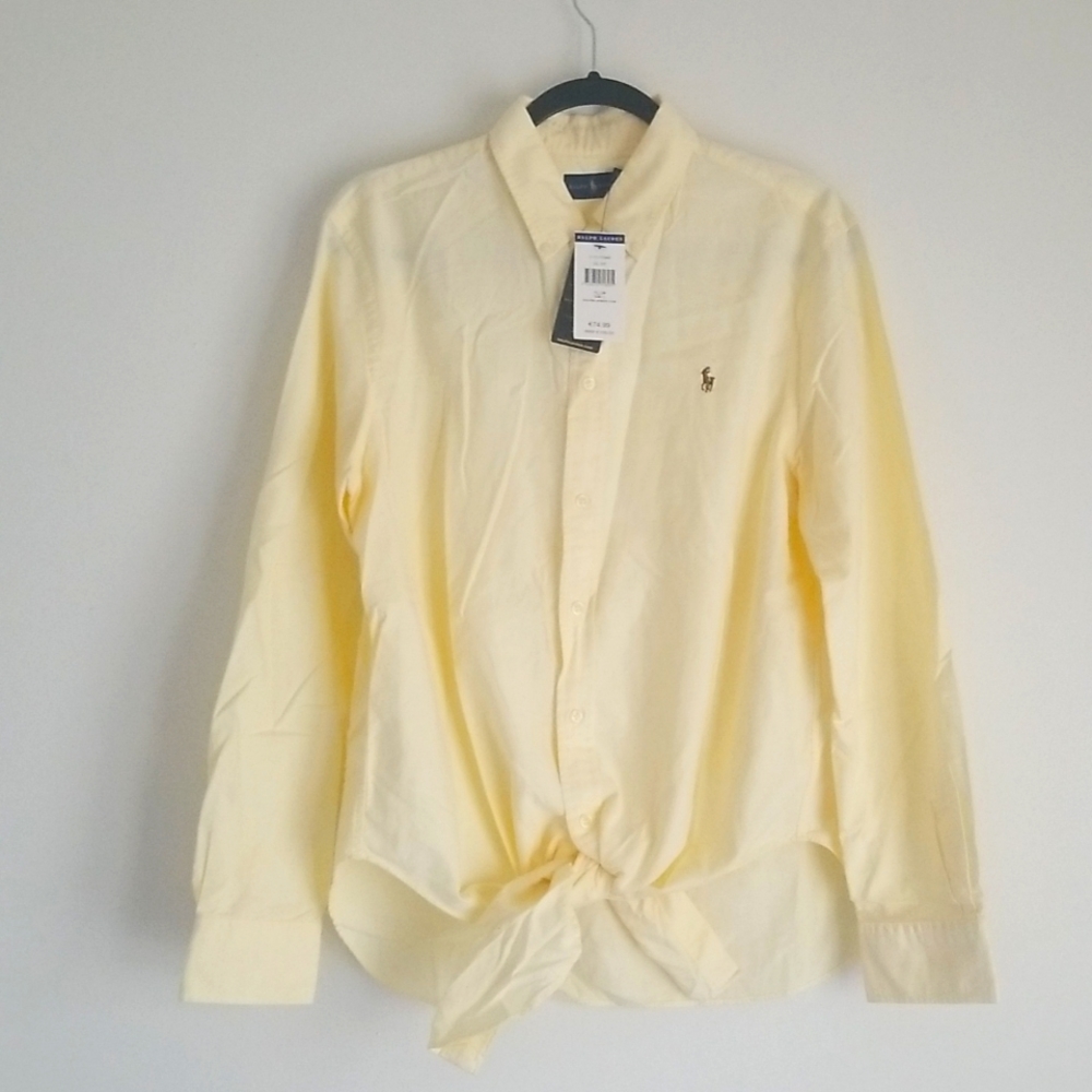 Ralph Lauren button down knotted front tie Polo shirt